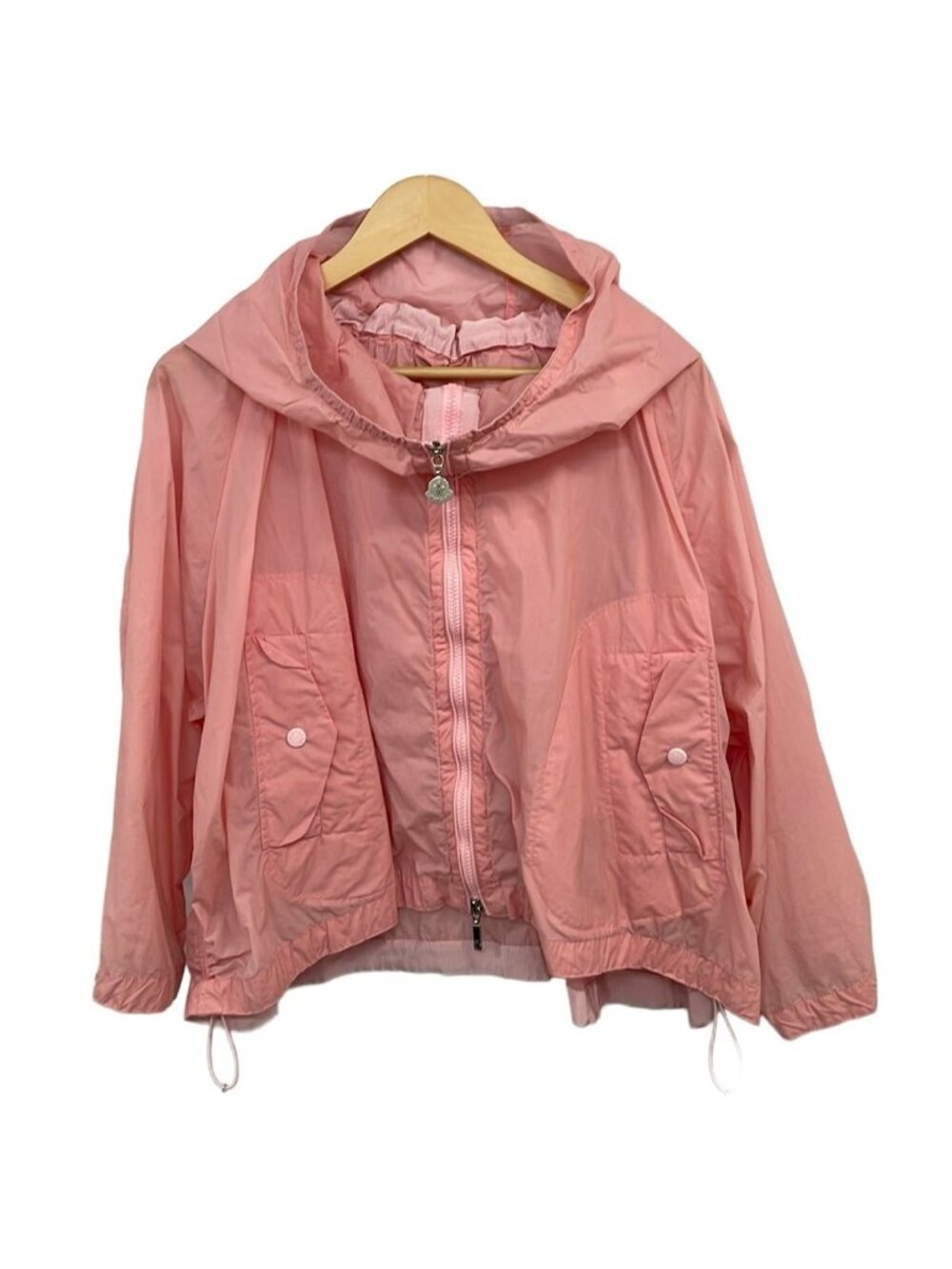 Moncler Jacket S Greige Giubbotto Pink Long Sleeve